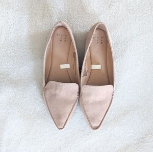 Nude Pointy Toe Loafer Flats